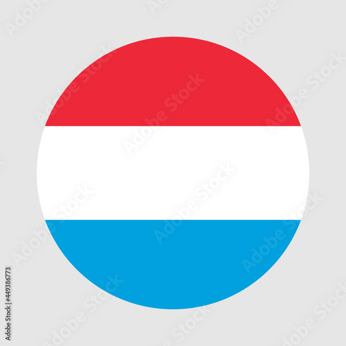 Luxembourg flag classic round shape. Stock vector.