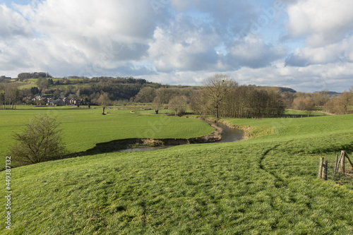 Typical countryside of dutch Zuid Limburg, with rolling hills in The Netherlands photo