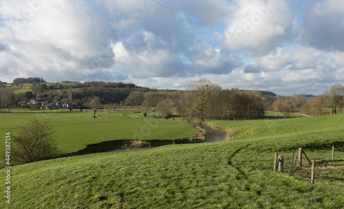 Typical countryside of dutch Zuid Limburg, with rolling hills in The Netherlands photo