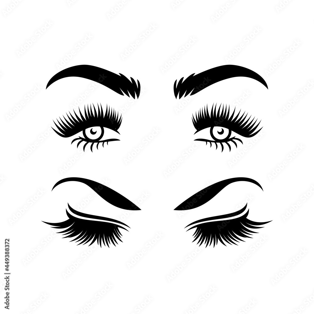 premium set collection eyelash extension beauty make up salon vector design premium set collection eyelash extension beauty make up salon vector design