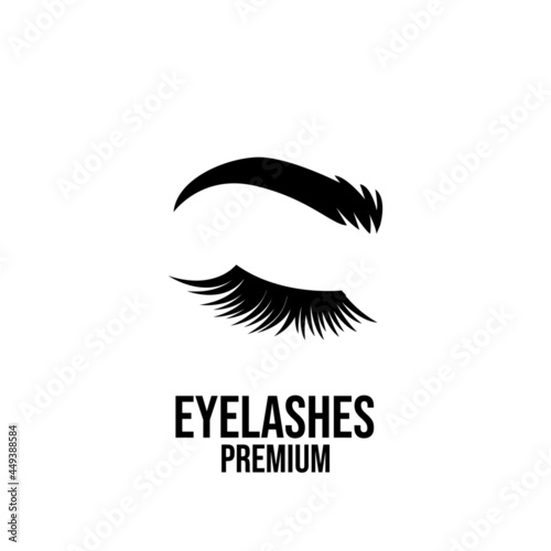 premium eyelash extension beauty make up salon vector design