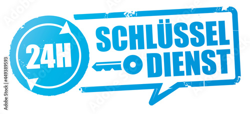 24h Schlüsseldienst - Stempel mit Text und Symbol