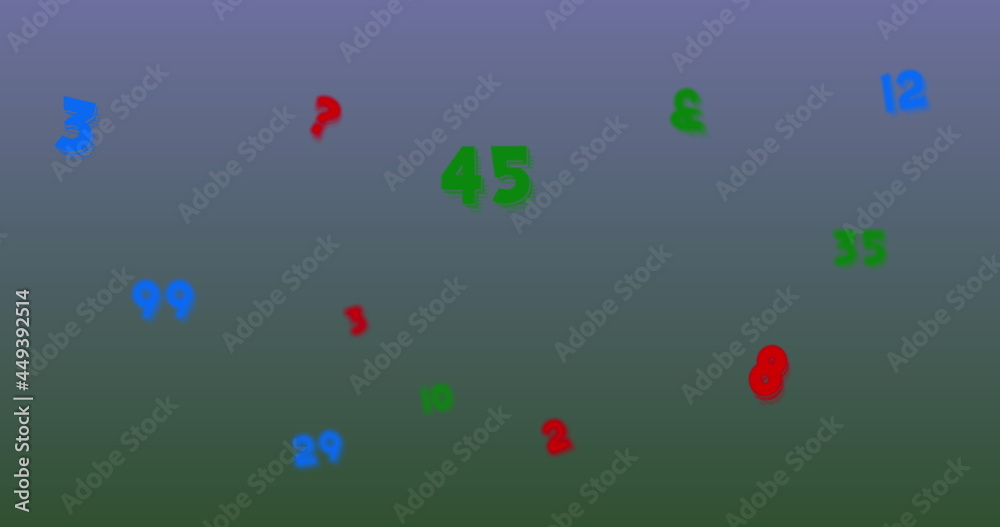 Digital image of multiple changing numbers and alphabets floating against blue background Digital image of multiple changing numbers and alphabets floating against blue background