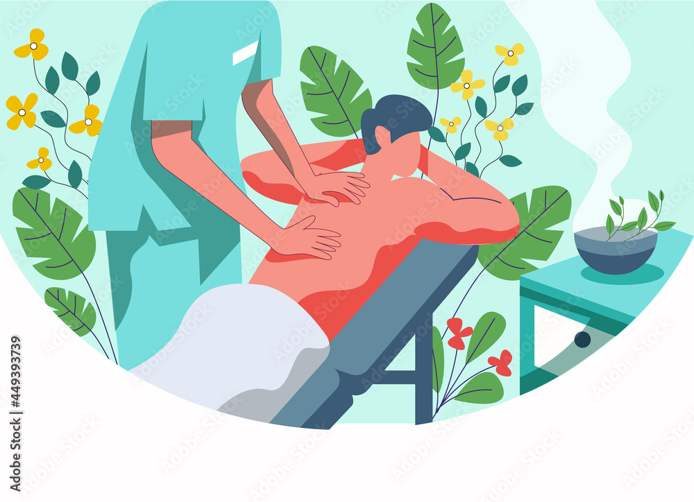 Spa massage concept illustration vector