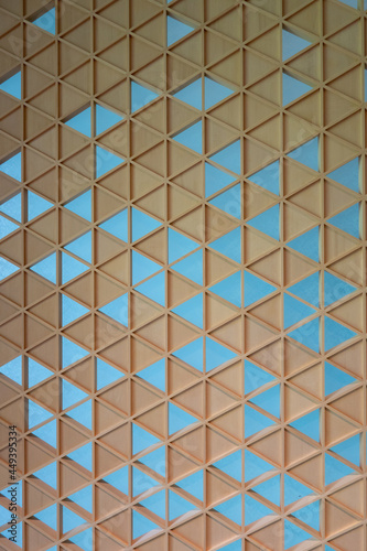 テクスチャー 寄木細工の壁面 texture of wooden mosaic wall 
