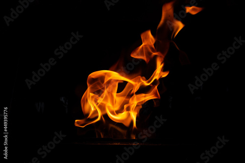Fire Flames Isolated On Black Background © Theo