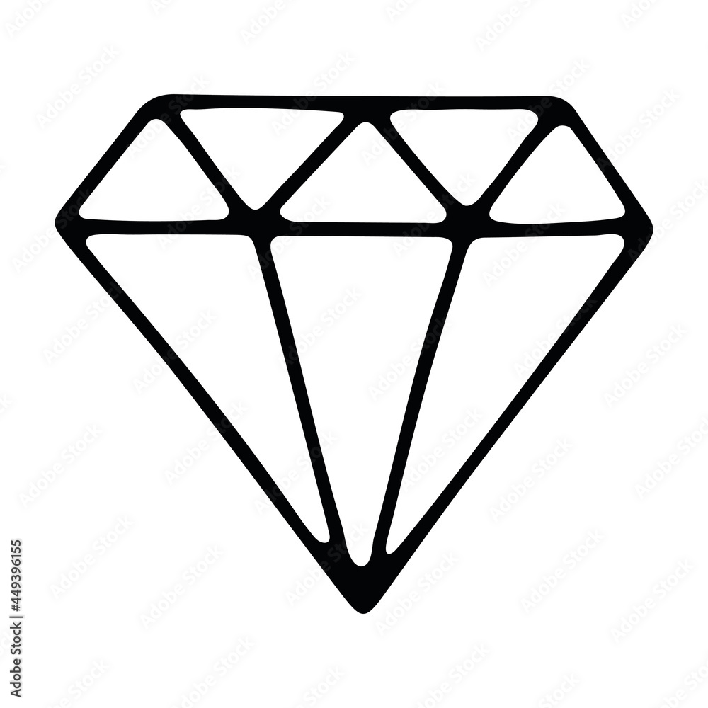 vector icon of a crystal, diamond, doodle. isolated on a white background vector icon of a crystal, diamond, doodle. isolated on a white background