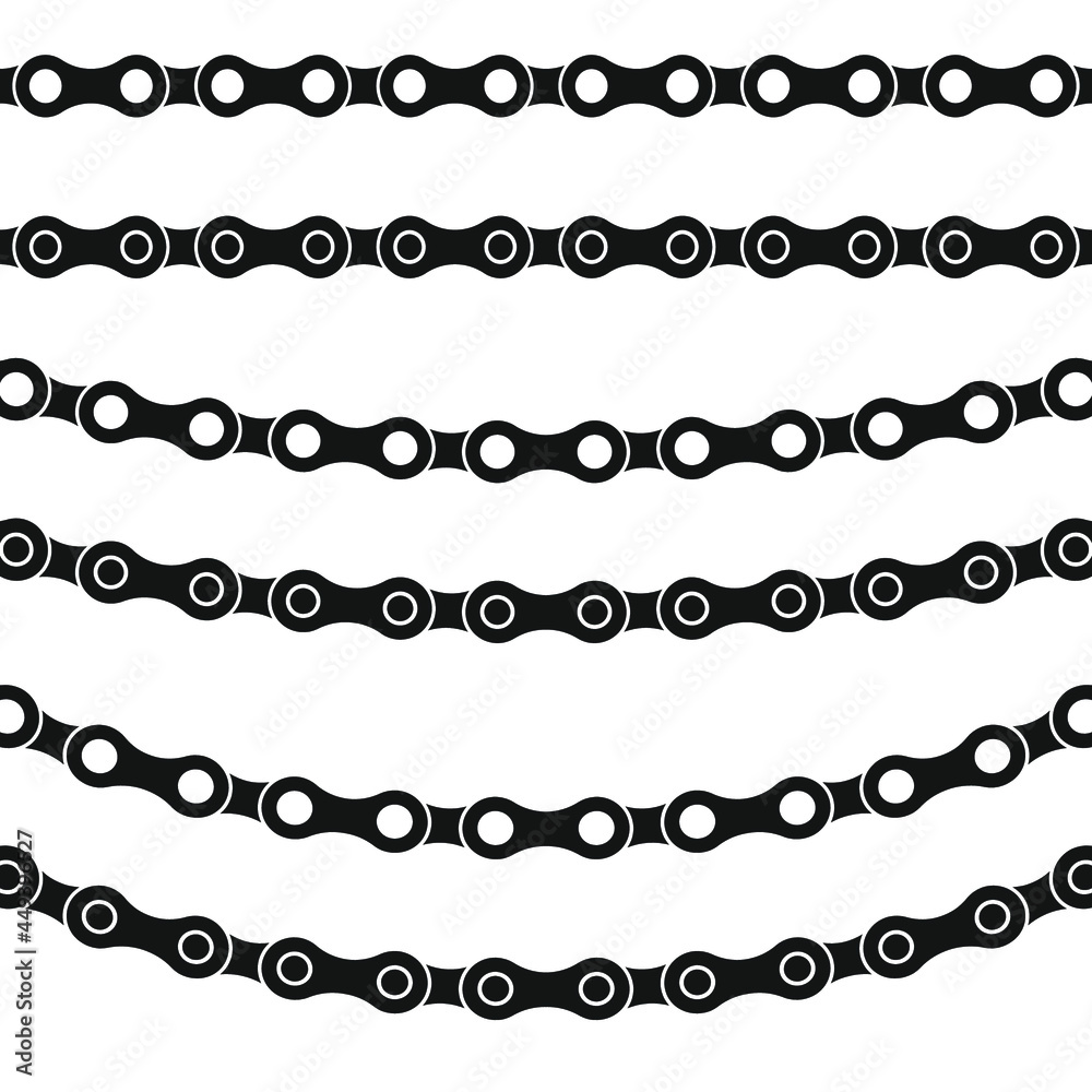 Set of bicycle chain, vector flat illustration, straight, hanging straight
Set of bicycle chain, vector flat illustration, straight, hanging straight