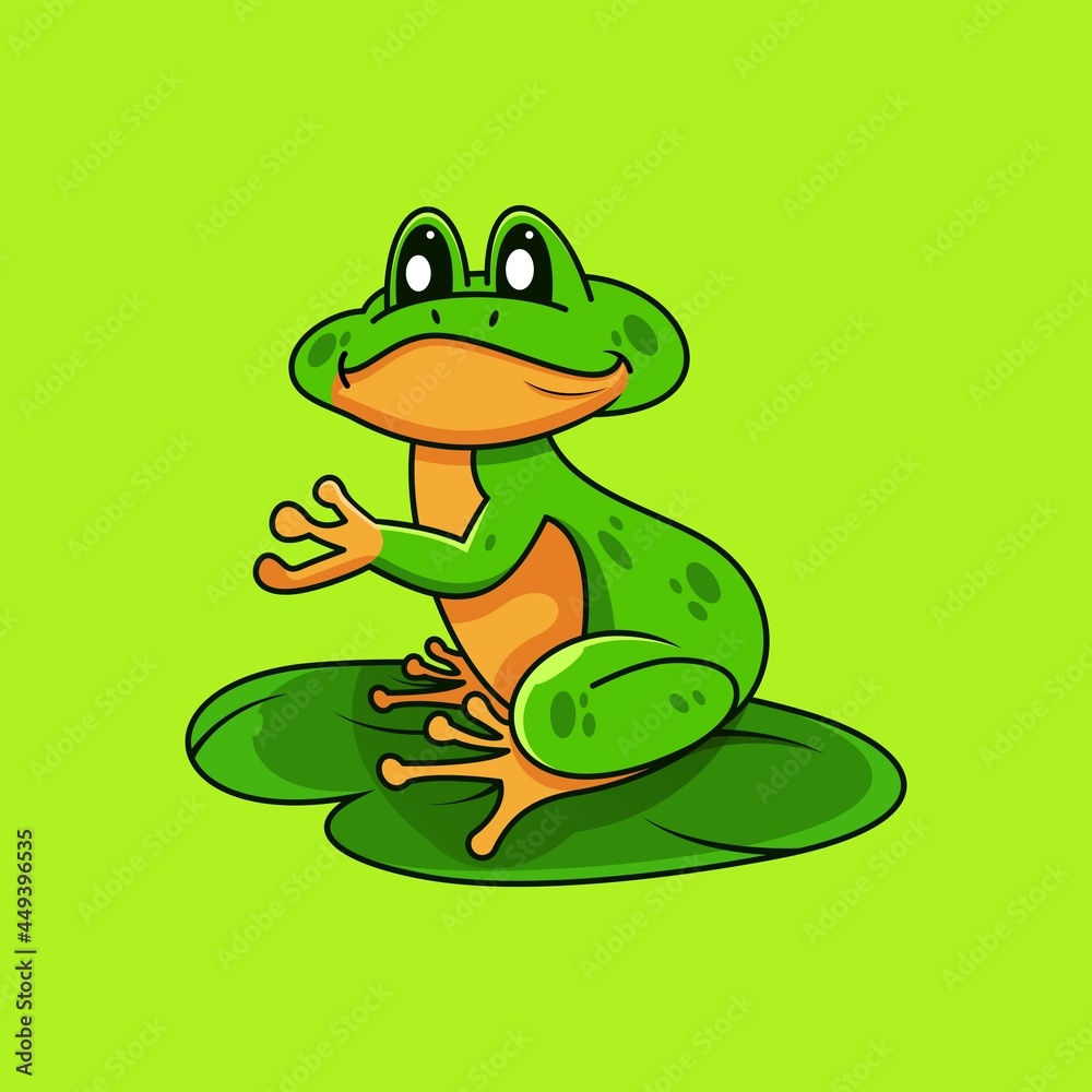 Fototapeta premium frog mascot character logo design vector illustration
