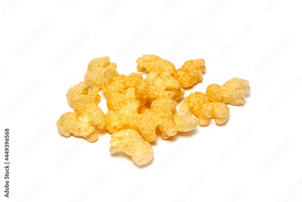 Cornflakes on a white background. Corn sticks. Isolate. Photo Cornflakes on a white background. Corn sticks. Isolate. Photo