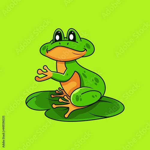 frog mascot character logo design vector illustration