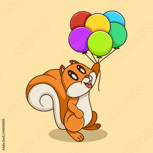 squirell mascot character logo design vector illustration