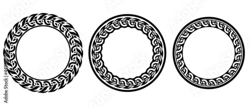 Abstract Fire Round Frame or Band Set