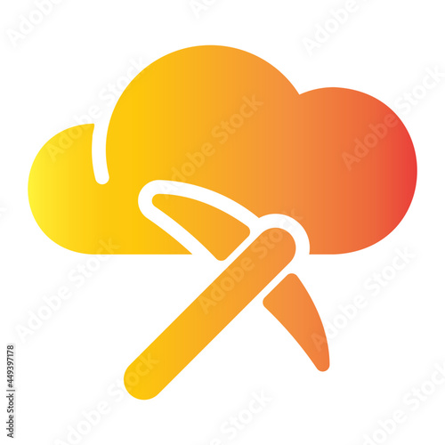 cloud mining flat gradient icon