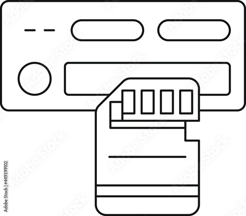 Card reader line icon. Computer parts. Pixel Perfect vector illustration.