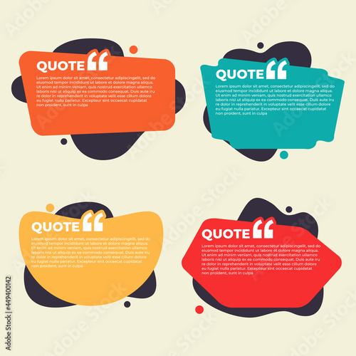 colorful Quote box illustration set
