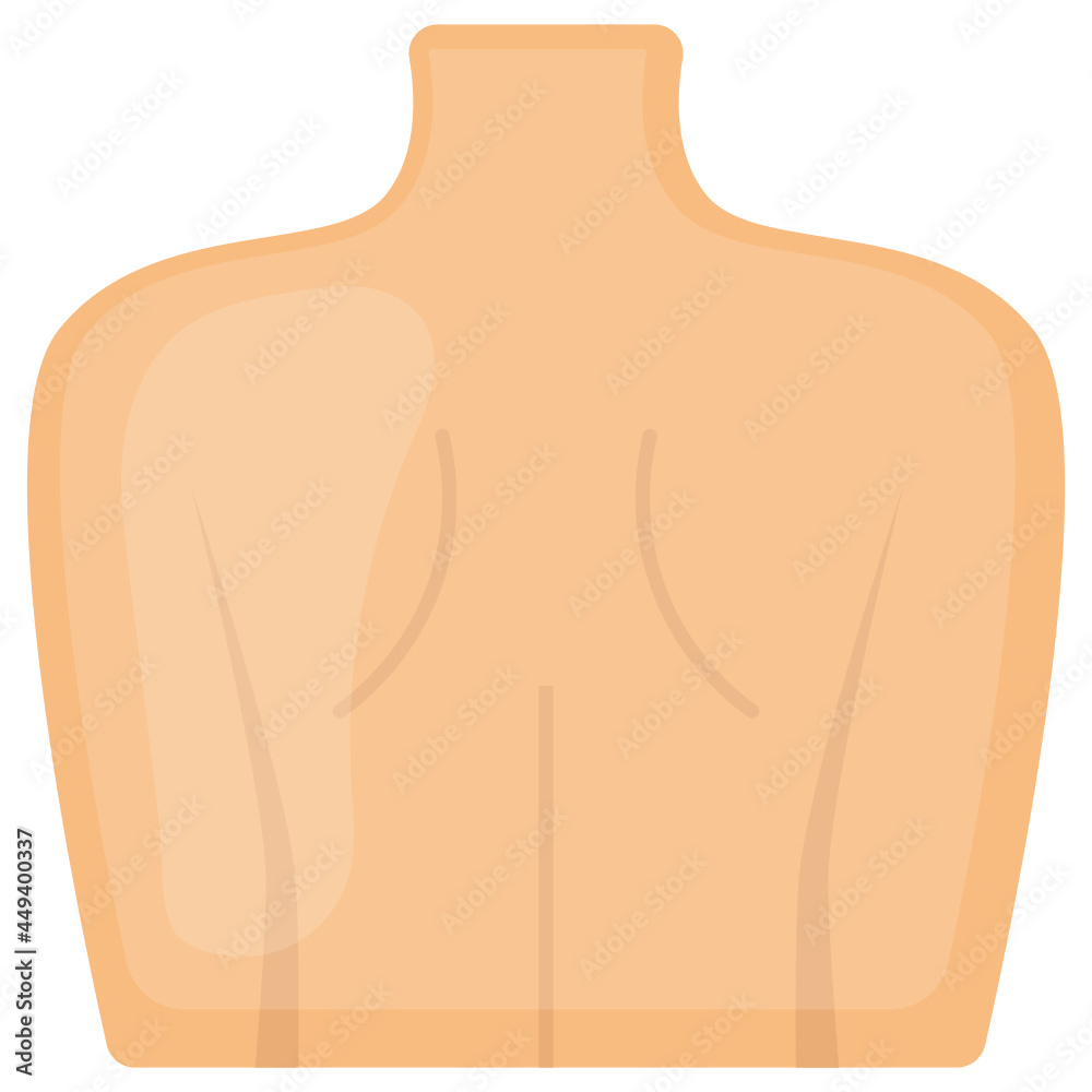 Vetor de Human Back Concept, Dorsal Body Vector color Icon Design, Organ  System Symbol, Human Anatomy Sign, Human Body Parts Stock illustration do  Stock