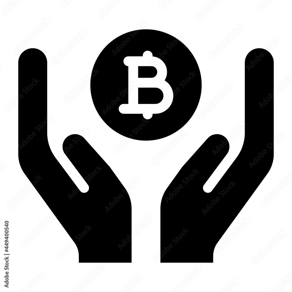 safe bitcoin glyph icon safe bitcoin glyph icon