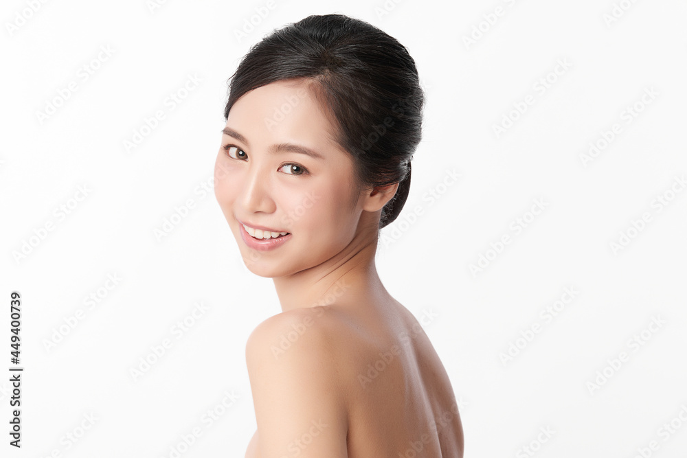 Beautiful young asian woman with clean fresh skin on white background, Face care, Facial treatment, Cosmetology, beauty and spa, Asian women portrait. Beautiful young asian woman with clean fresh skin on white background, Face care, Facial treatment, Cosmetology, beauty and spa, Asian women portrait.