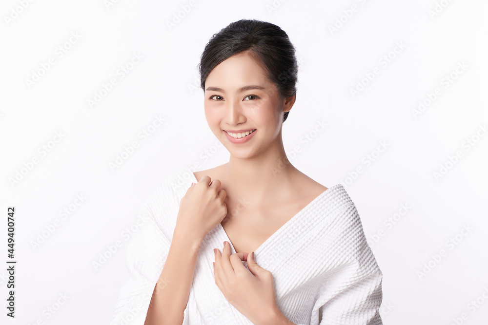 Beautiful young asian woman with clean fresh skin on white background, Face care, Facial treatment, Cosmetology, beauty and spa, Asian women portrait. Beautiful young asian woman with clean fresh skin on white background, Face care, Facial treatment, Cosmetology, beauty and spa, Asian women portrait.