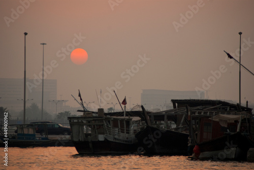 sunset in the harbor of Doha