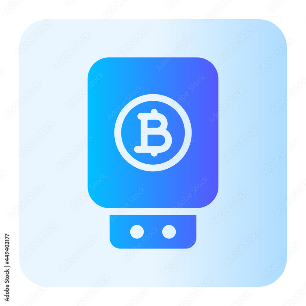 bitcoin usb flat gradient icon bitcoin usb flat gradient icon