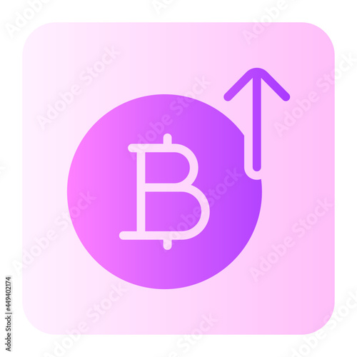 bitcoin up flat gradient icon