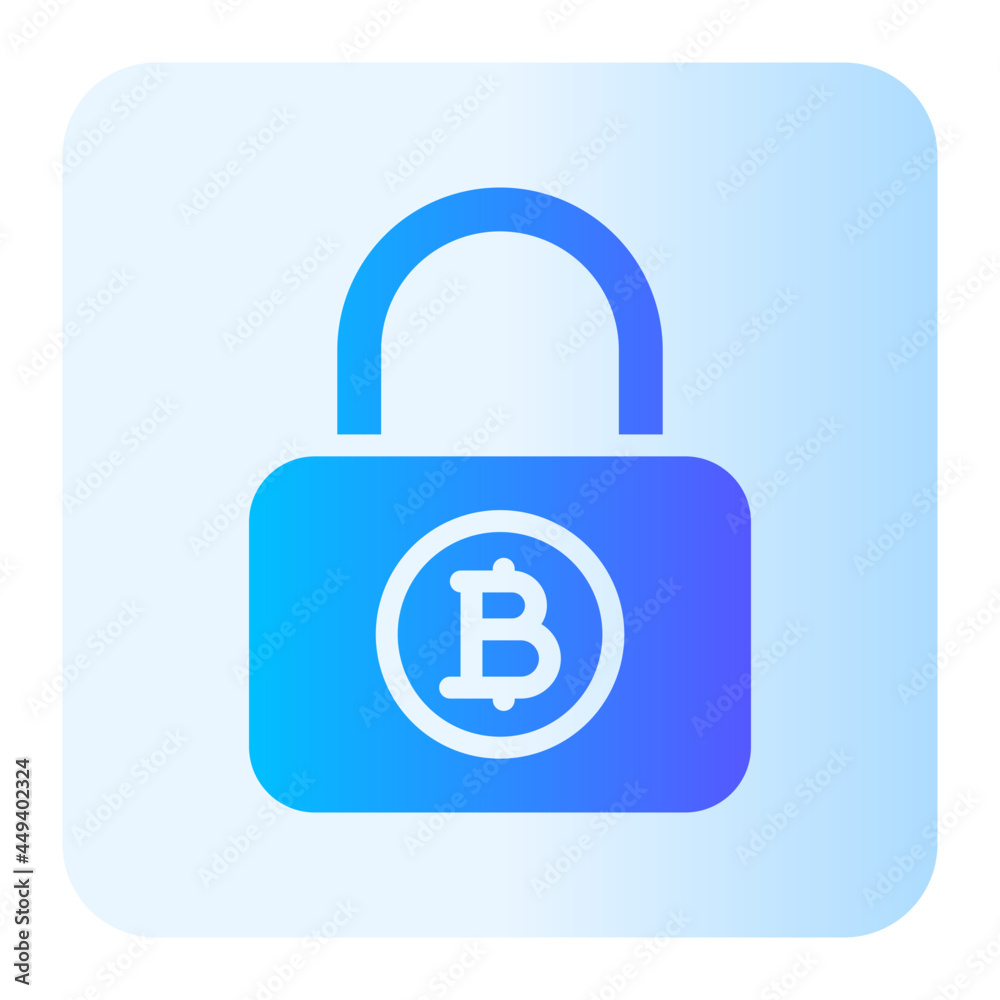 lock bitcoin flat gradient icon lock bitcoin flat gradient icon