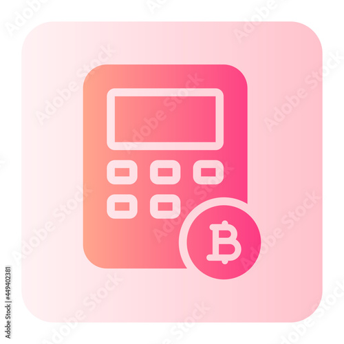 bitcoin calculate flat gradient icon © Barudak Lier