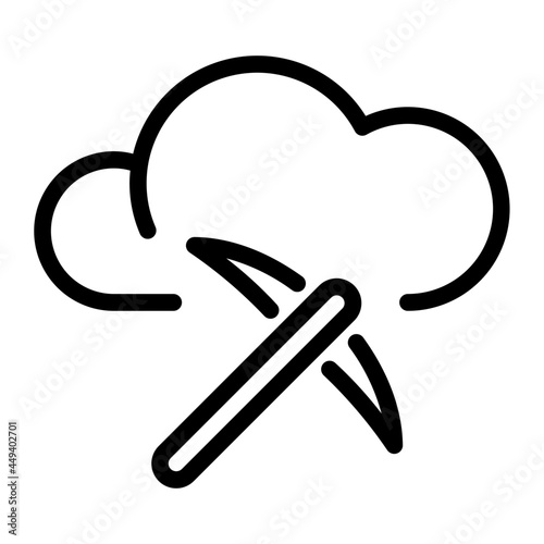 cloud mining line icon