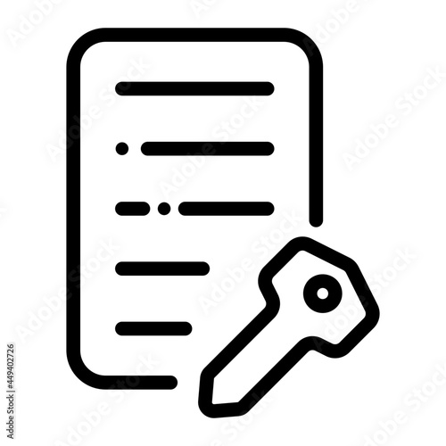 contract bitcoin line icon
