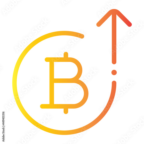 bitcoin up gradient icon