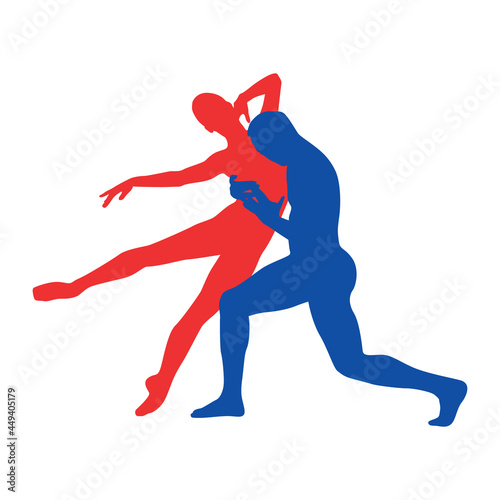 Couple ballet dancing silhouette vector illustration  © MFKRT