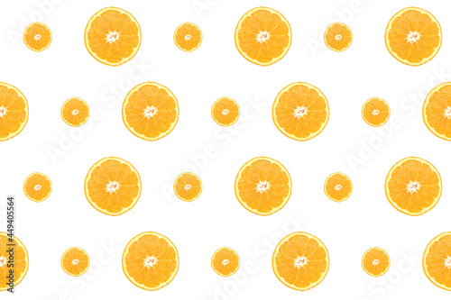 Pattern image of Fresh Orange Fruits on white background.