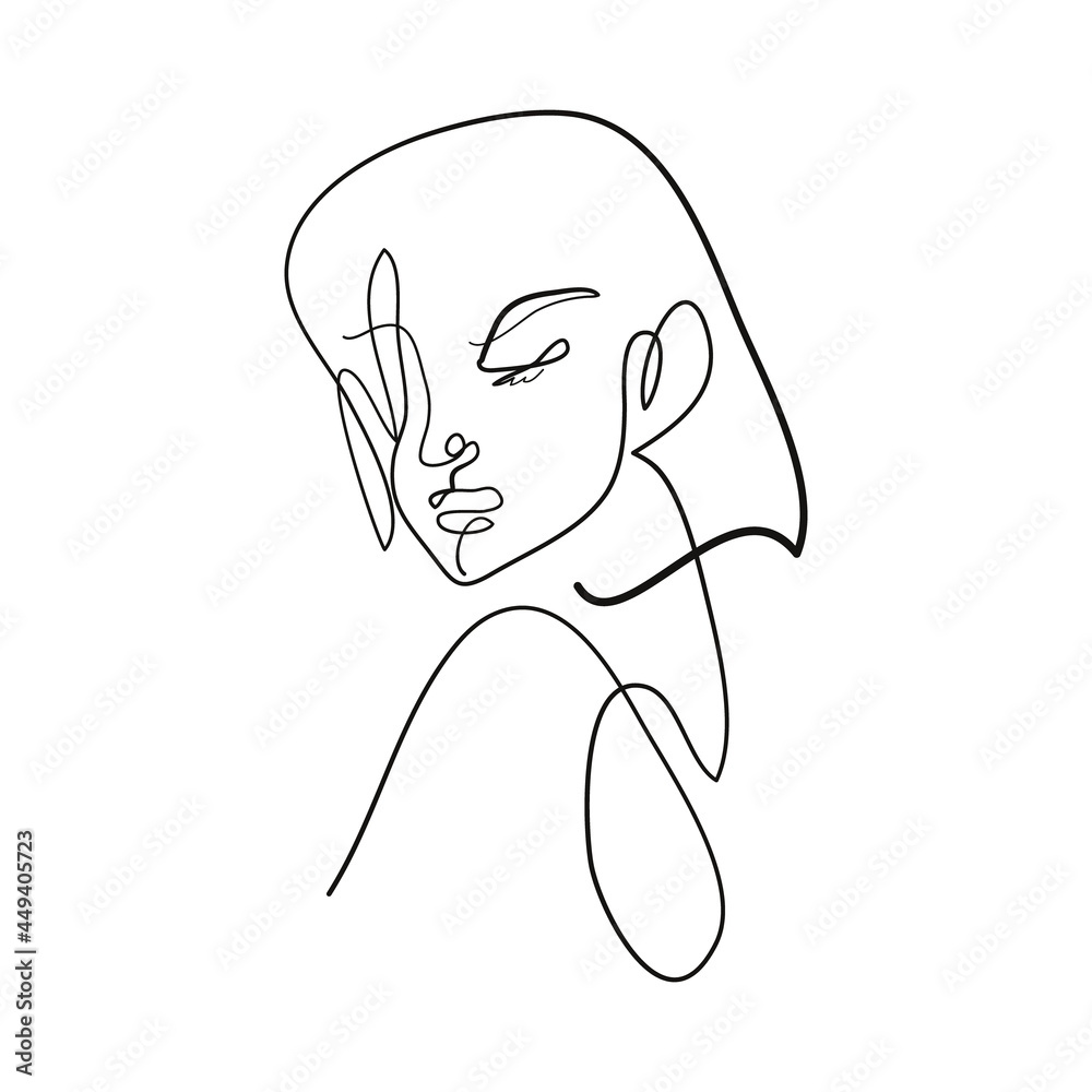 Ink brush naked woman silhouette, line art boho print. Contour modern art. Ink brush naked woman silhouette, line art boho print. Contour modern art.