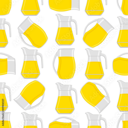 Illustration on theme big colored lemonade in glass jug