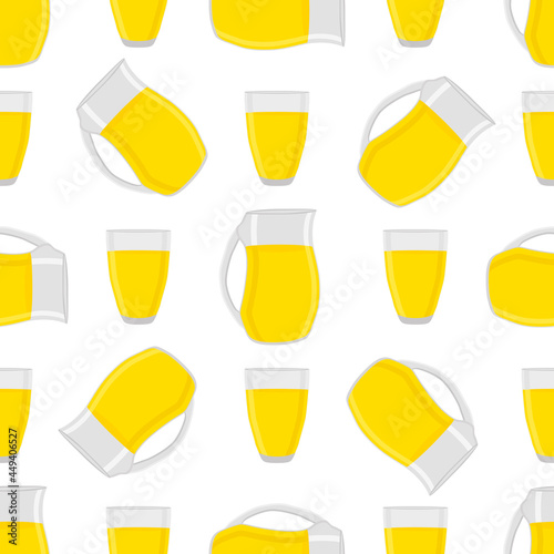 Illustration on theme colored lemonade in glass jug