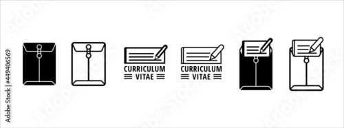 curriculum vitae and letter size envelope vector illustration design. Job application icon.