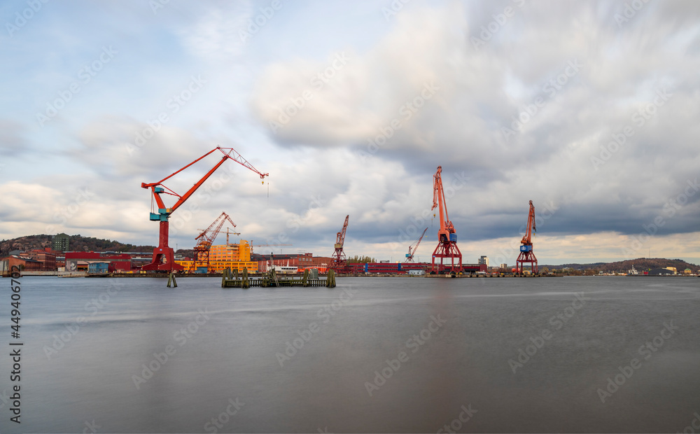 Gothenburg shipping harbor in a cloudy day, Sweden Gothenburg shipping harbor in a cloudy day, Sweden
