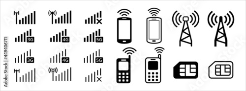phone wireless internet data connection vector icon set. contains icon as wifi, tethering, data transfer, modulator demodulator, modem, near field communication.