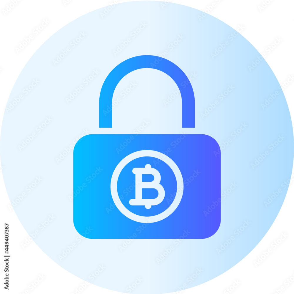 lock bitcoin flat gradient icon lock bitcoin flat gradient icon