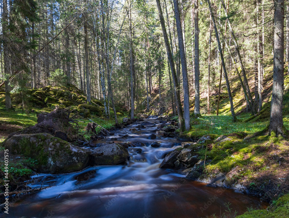 Hassafall Waterfall near Jönköping, Halland, Sweden