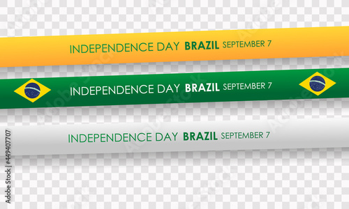 Brazil independence day 7 september realistic vector with balloons and brazil flag;