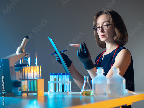 Vaccine development. Woman ...