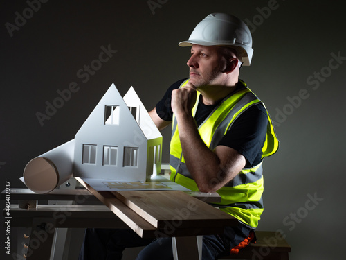 Architect on a dark backgro...