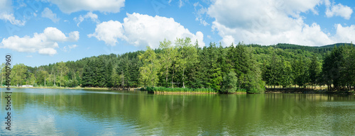Artificial lake for sport fishing in Bagni d Romagna, Emilia Romagna, Italy
