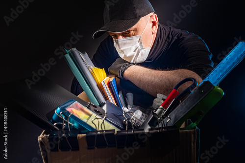 Man in medical mask is upse...