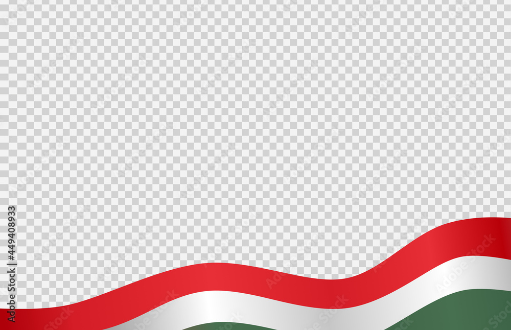 Naklejka premium Waving flag of Hungary isolated on png or transparent background,Symbol of Hungary,template for banner,card,advertising ,promote, vector illustration top gold medal sport winner country