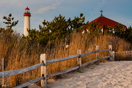 Path to the Cape May Point Lighthouse, Cape May, New Jersey.