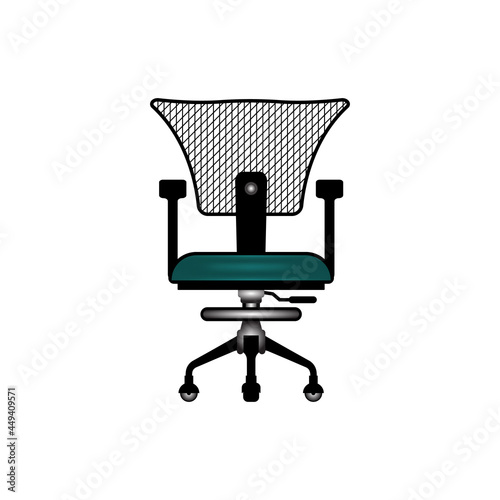 Office work chair flat illustration icon vector isolated on white background.